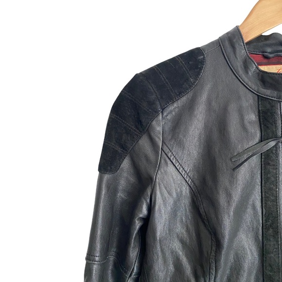 Levi’s Lamb Leather Black Moto Jacket Size S - Picture 7 of 14